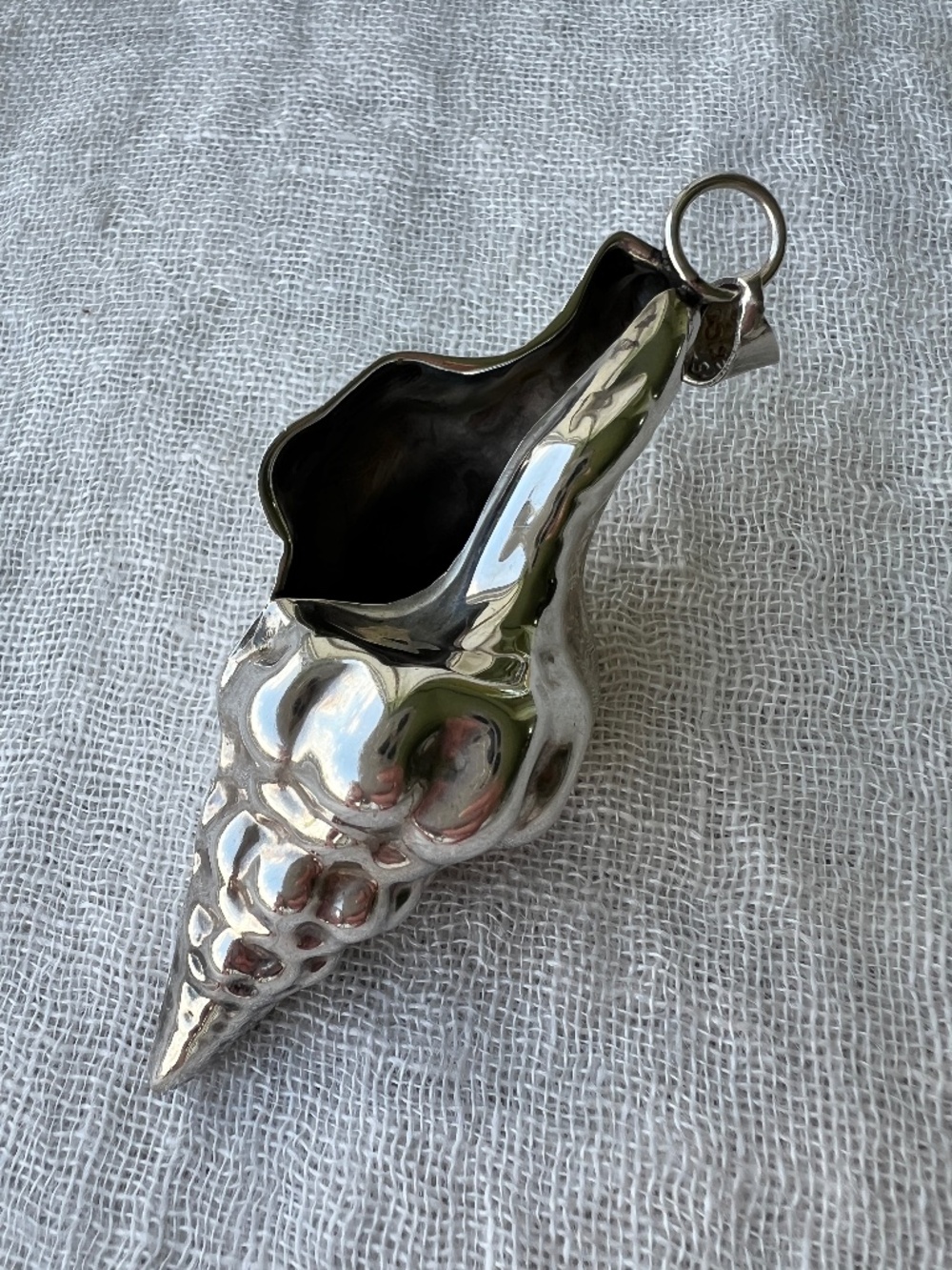 Vintage Taxco Mexico Sterling Silver Sculptural Seashell Pendant TS-01 - Stateme